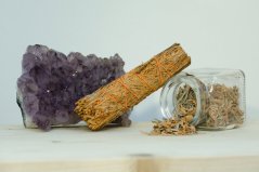 Šalvěj Modrá + Palo Santo (Kalifornie), vykuřovací svazek Mini - 10 cm
