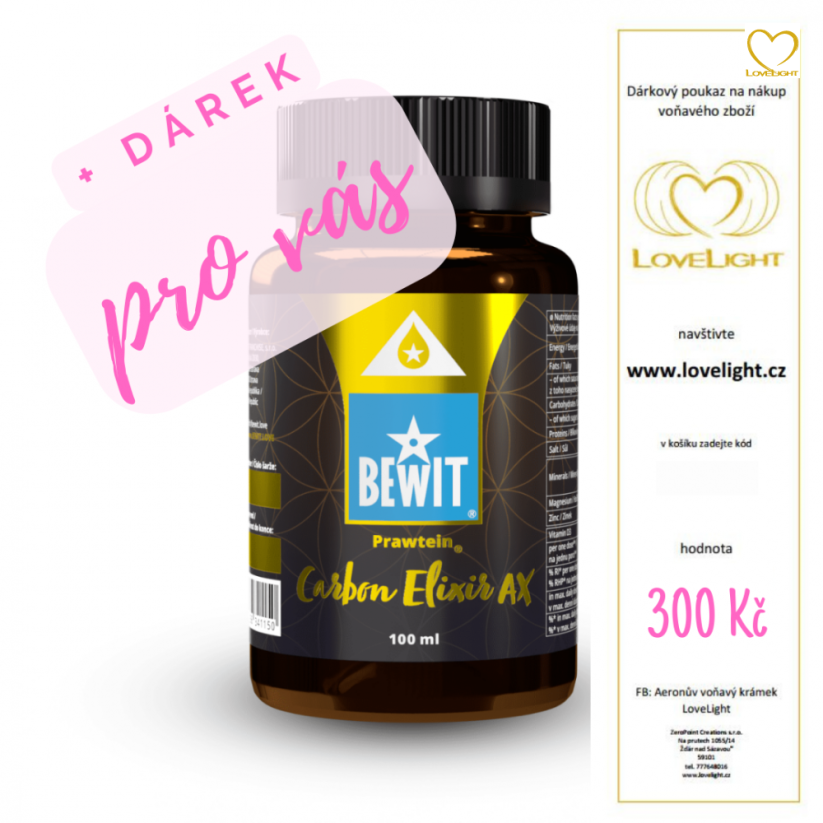 BEWIT PRAWTEIN CARBON ELIXIR AX s Astaxanthinem (dříve také C60) + POUKAZ 300 Kč