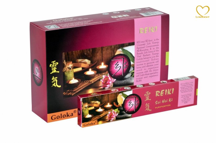 Reiki - Sei Hei Ki - Purification (Očista) - Vonné tyčinky Goloka (Indie) - balení 15 g