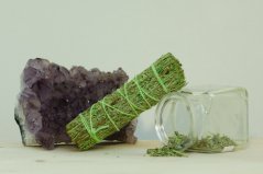 Šalvěj Modrá + Patchouli (Kalifornie), vykuřovací svazek Mini - 10 cm, zvýhodněná sada 2 ks