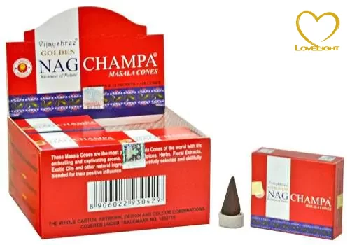 NAG Champa - Vonné kužílky Golden (Indie) - 10 ks