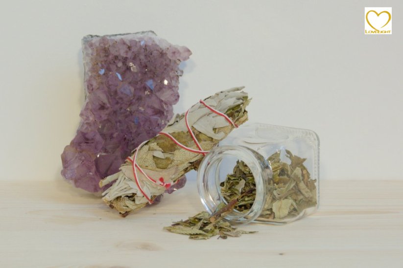 Šalvěj Bílá + Yerba Santa (Kalifornie), vykuřovací svazek Mini - 10 cm